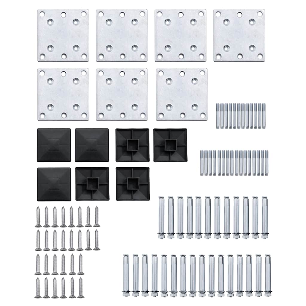 Set panela za ogradu WPC 965 x (105 - 186) cm crni