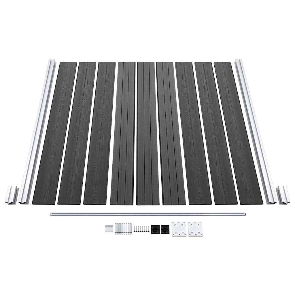 Set panela za ogradu WPC 1311 x (105 - 186) cm crni