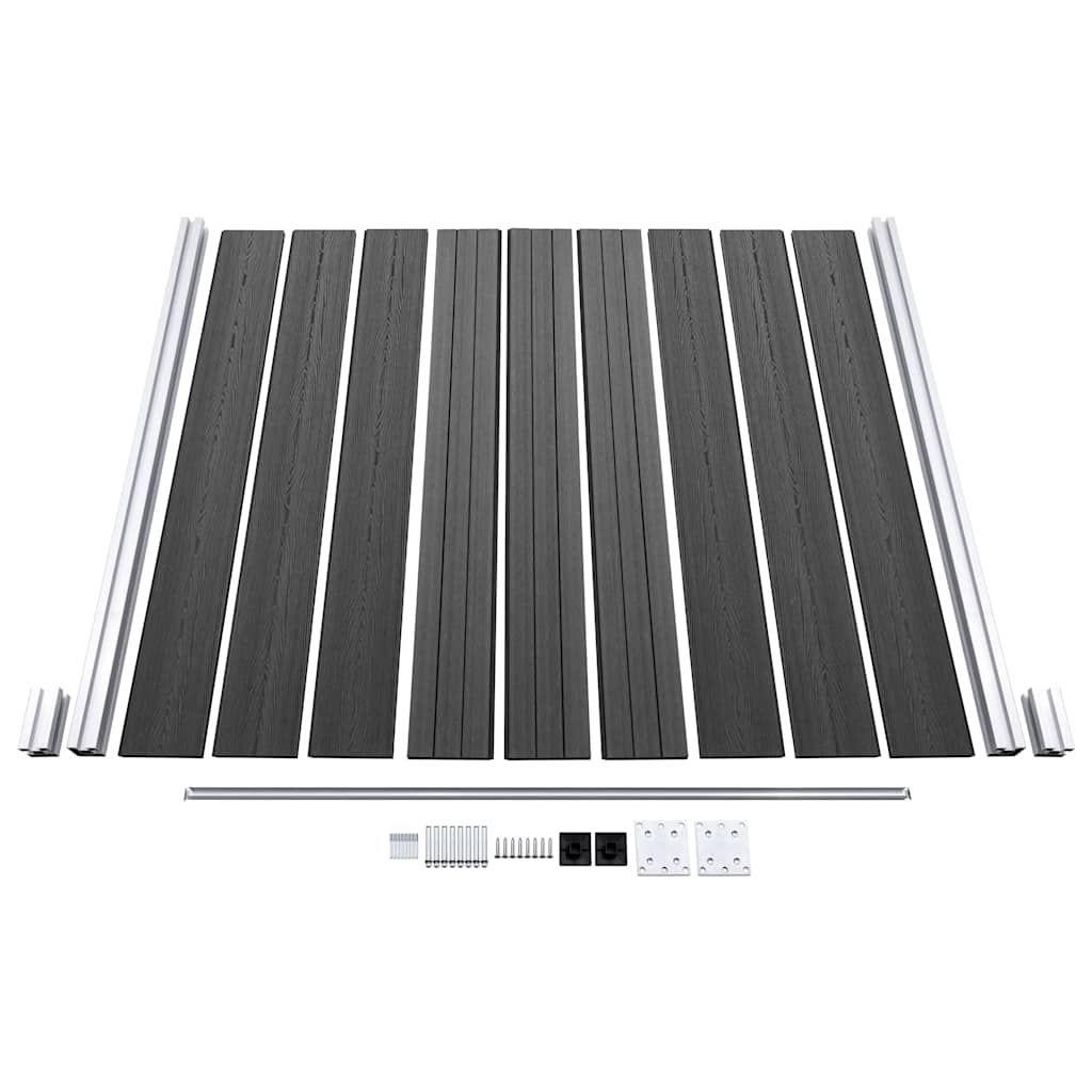 Set panela za ogradu WPC 1830 x (105 - 186) cm crni