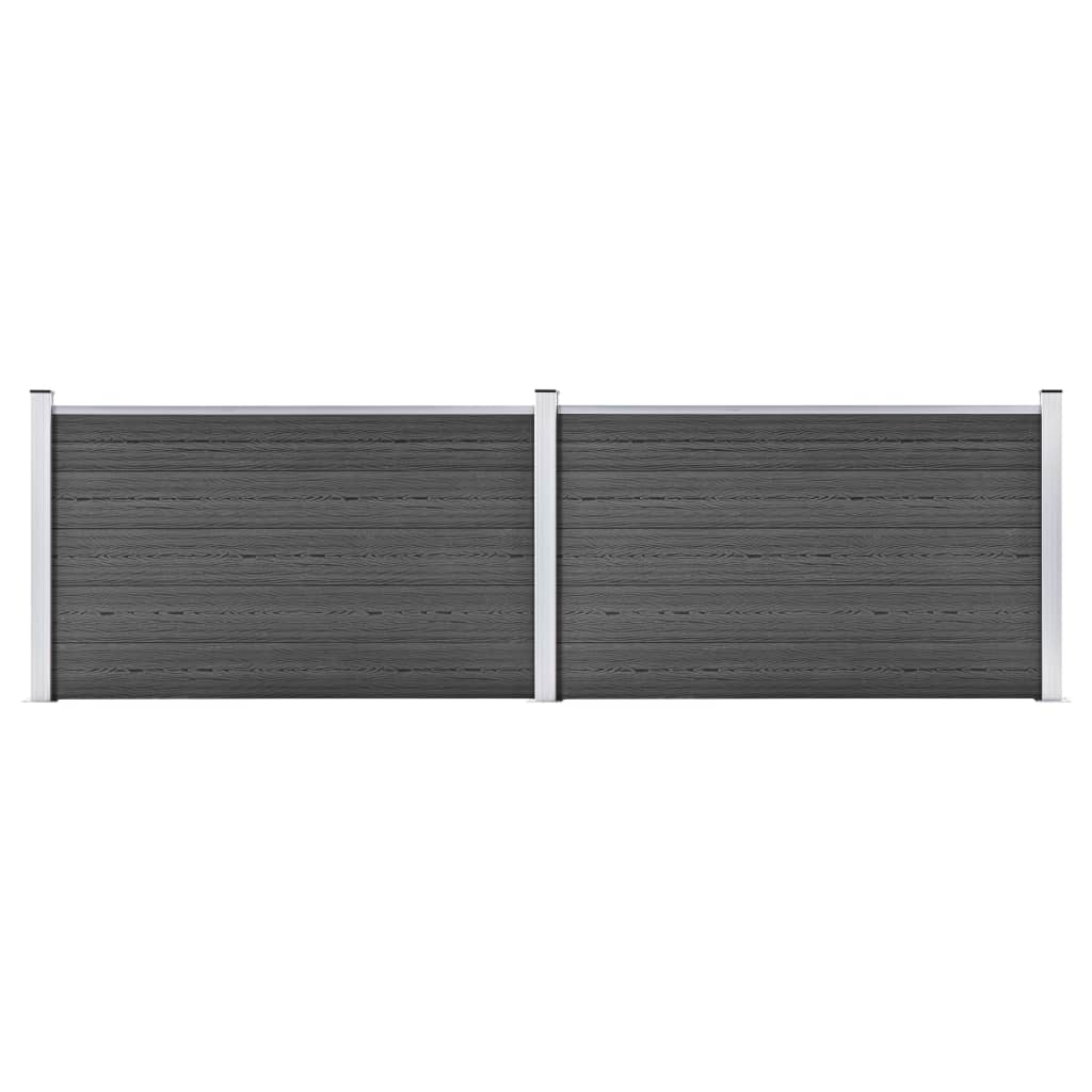 Set panela za ogradu WPC 353 x 105 cm crni