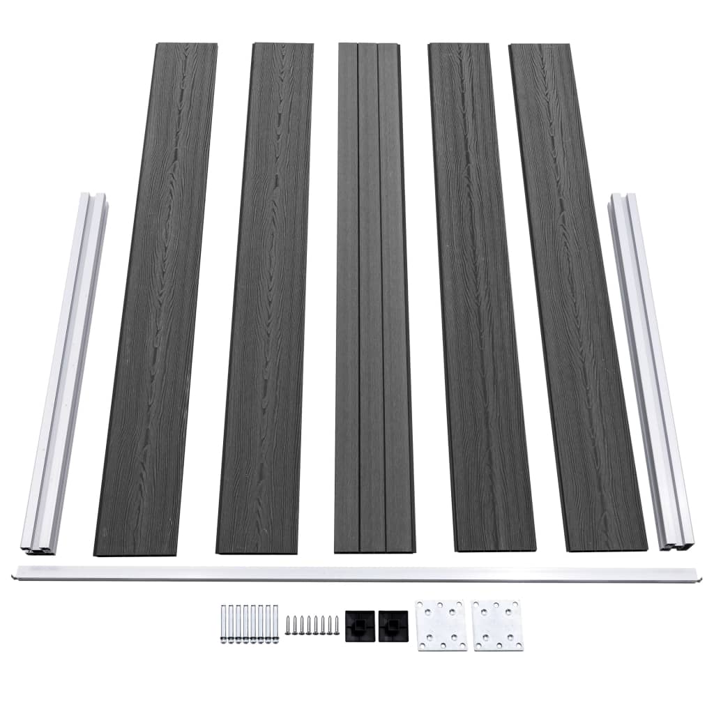 Set panela za ogradu WPC 353 x 105 cm crni