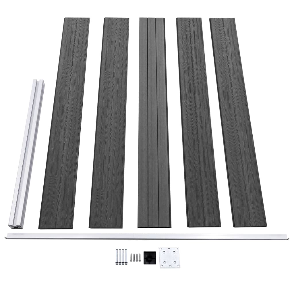 Set panela za ogradu WPC 353 x 105 cm crni
