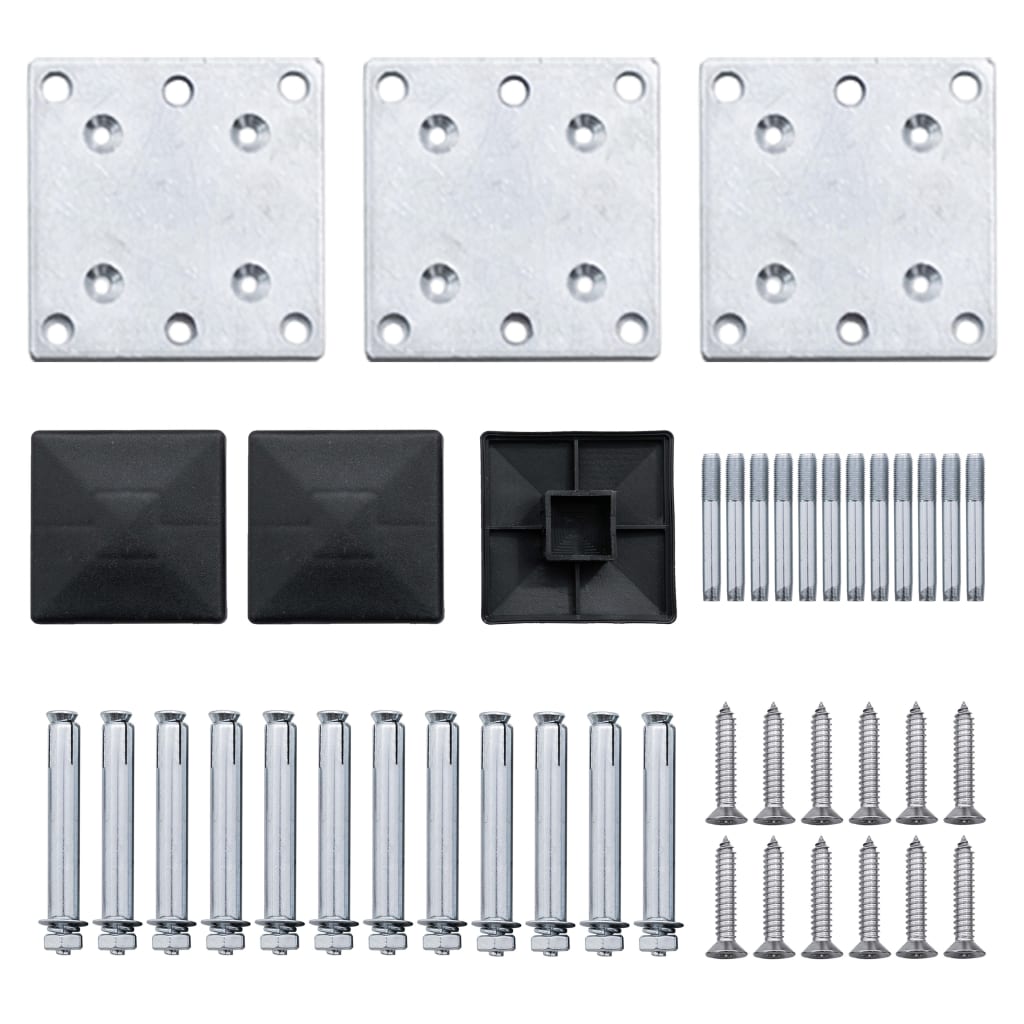 Set panela za ogradu WPC 353 x 105 cm crni