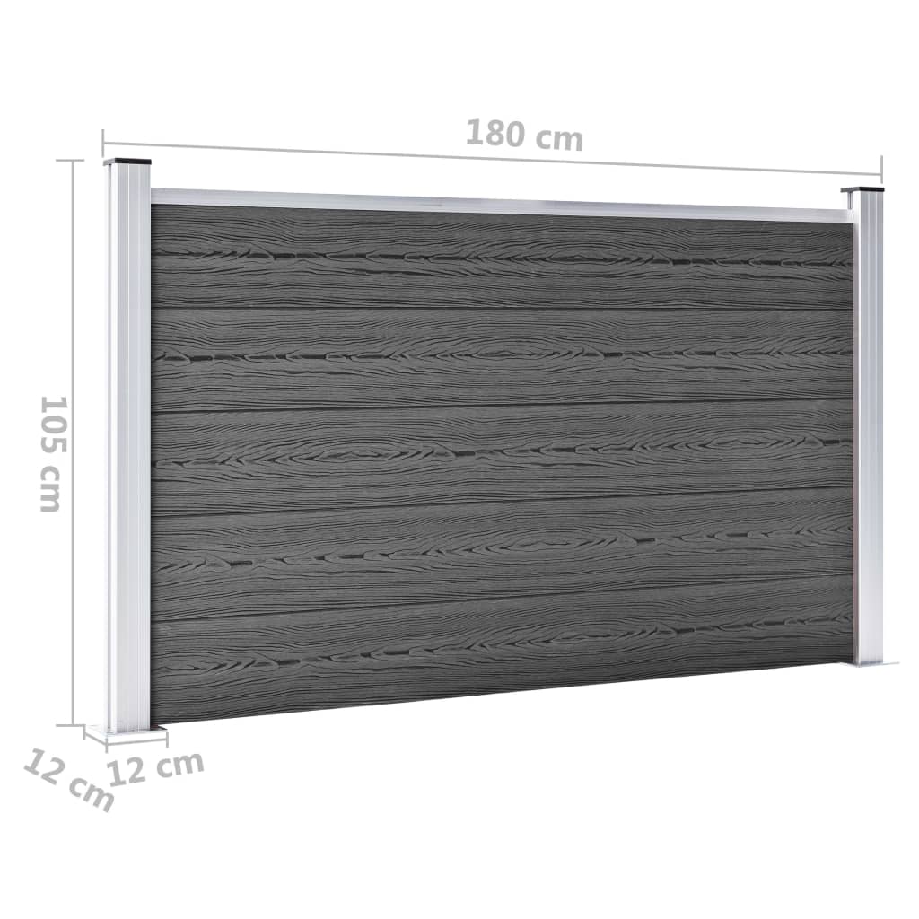 Set panela za ogradu WPC 526 x 105 cm crni