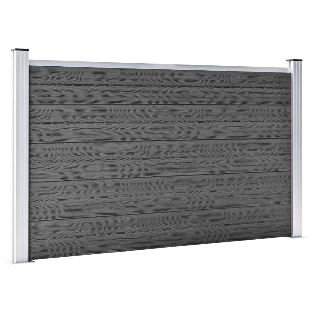 Set panela za ogradu WPC 526 x 105 cm crni