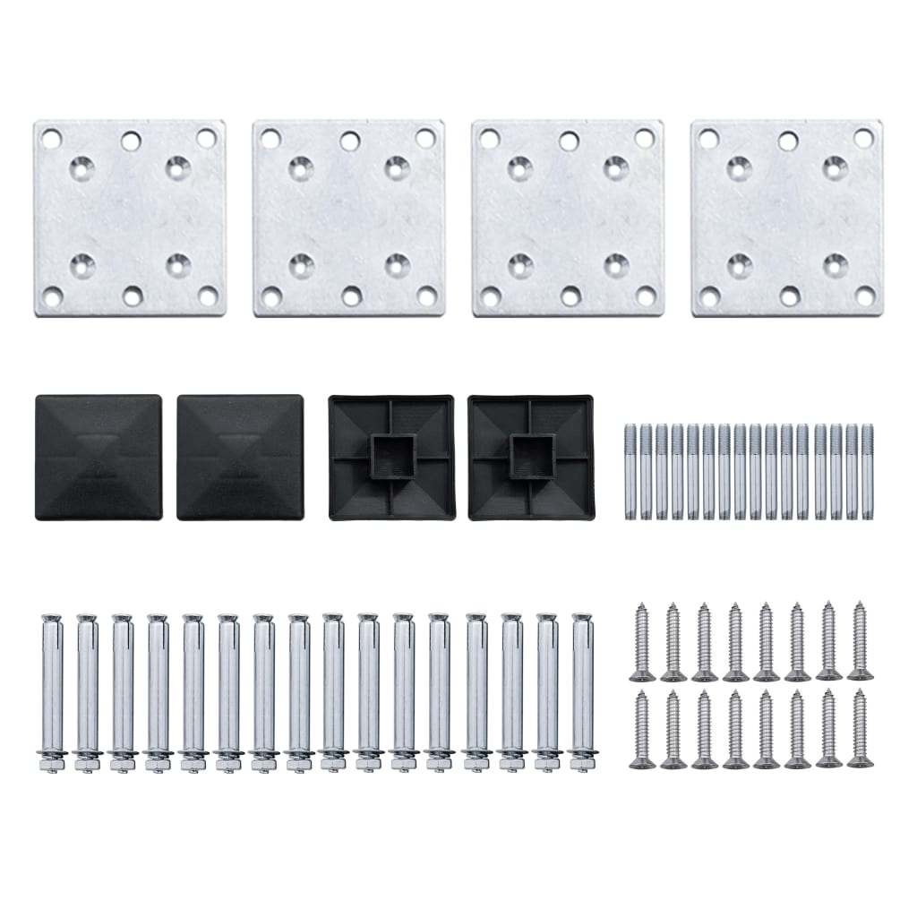 Set panela za ogradu WPC 526 x 105 cm crni