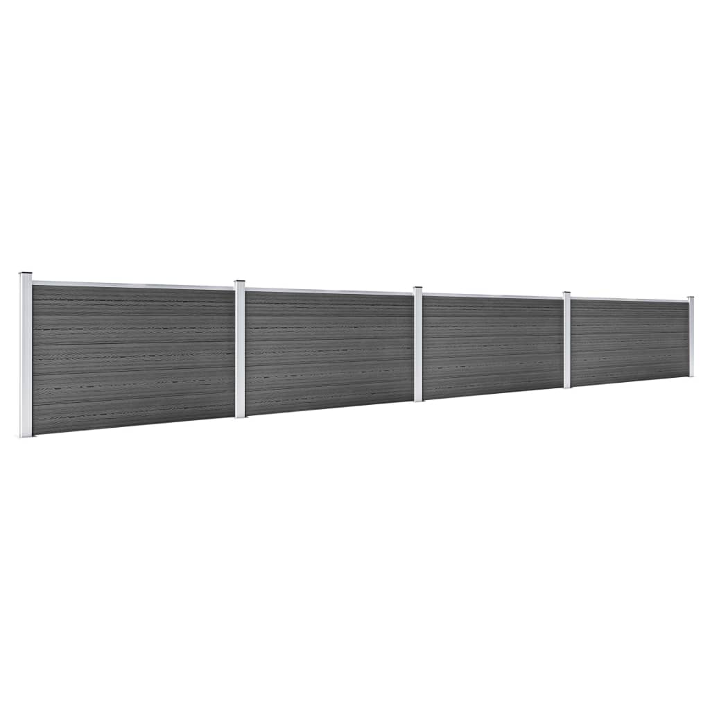 Set panela za ogradu WPC 699 x 105 cm crni