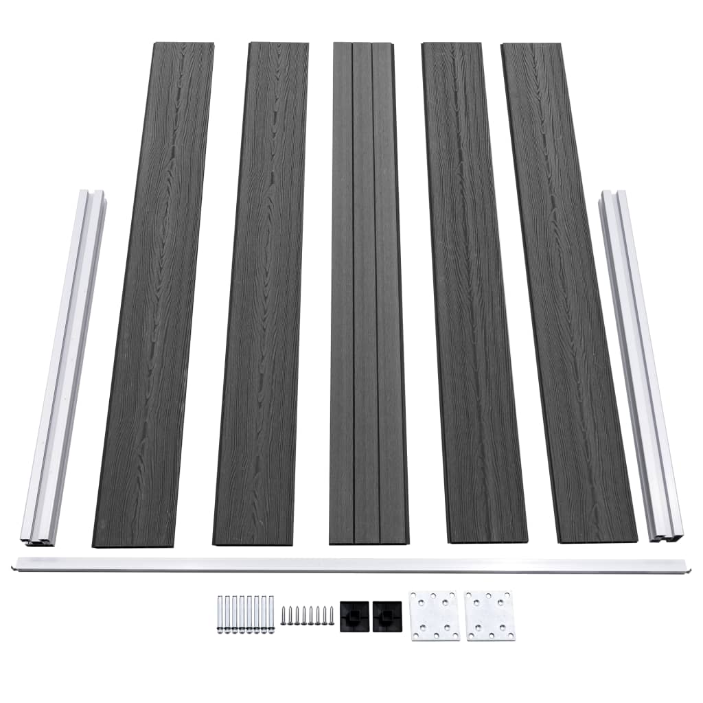 Set panela za ogradu WPC 699 x 105 cm crni