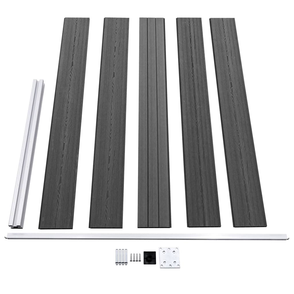 Set panela za ogradu WPC 872 x 105 cm crni
