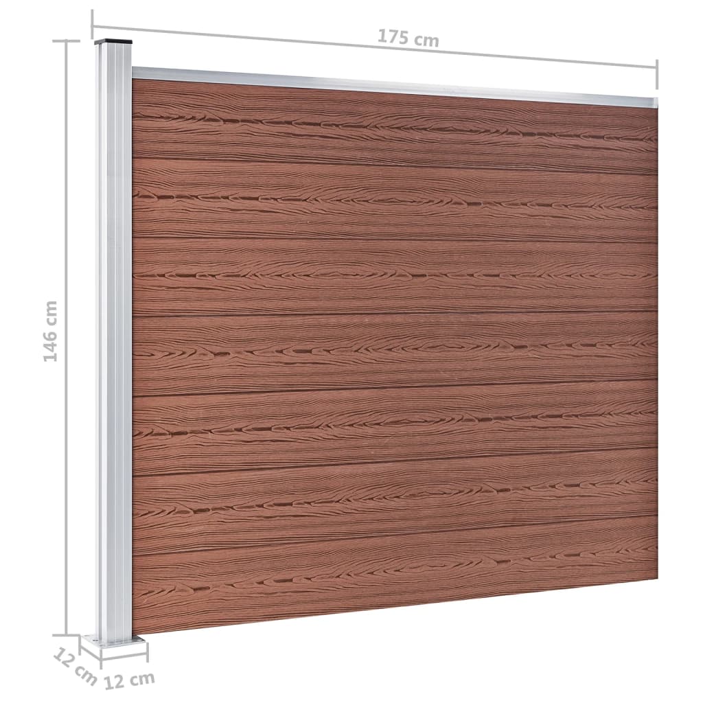 Set panela za ogradu WPC 526 x 146 cm smeđi