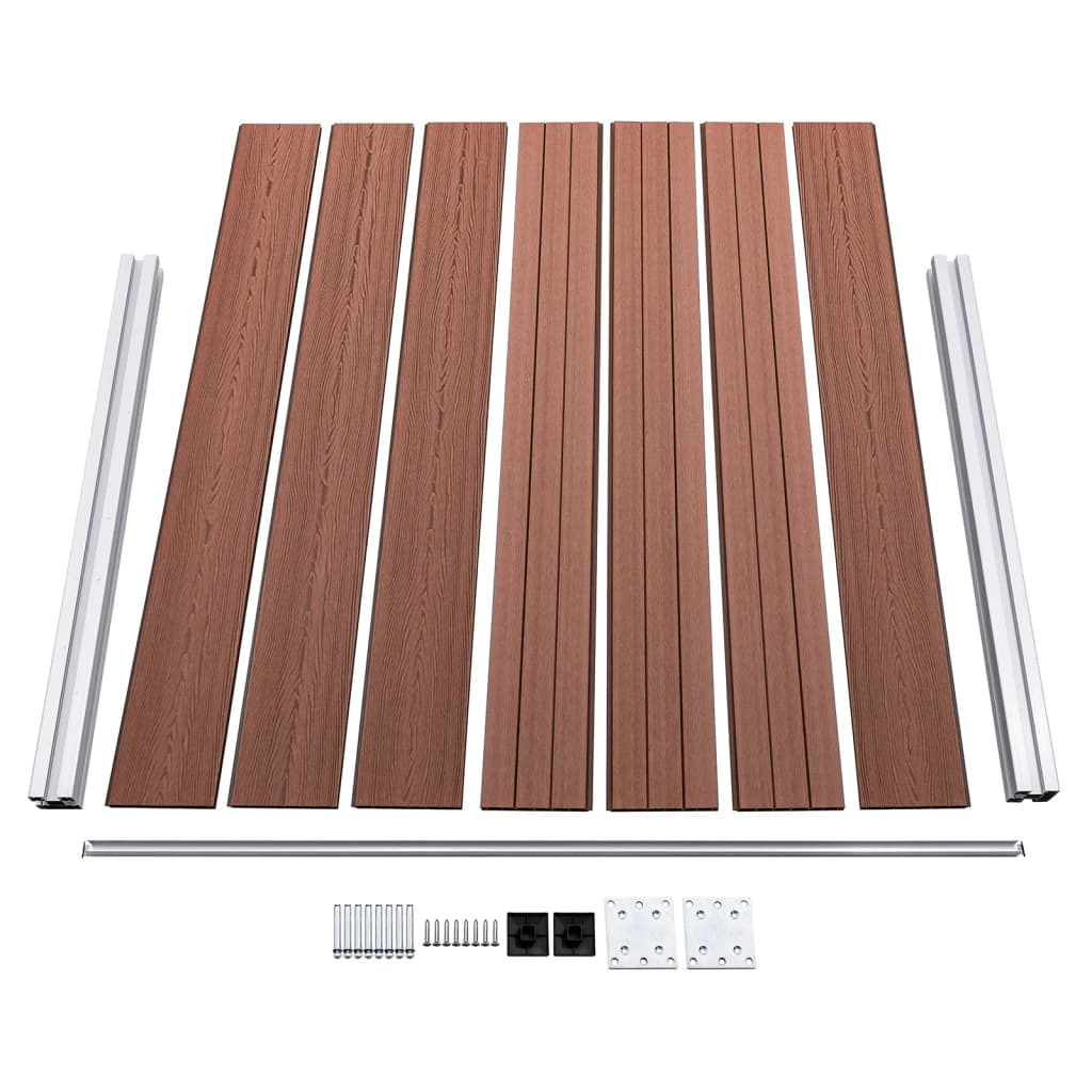 Set panela za ogradu WPC 699 x 146 cm smeđi