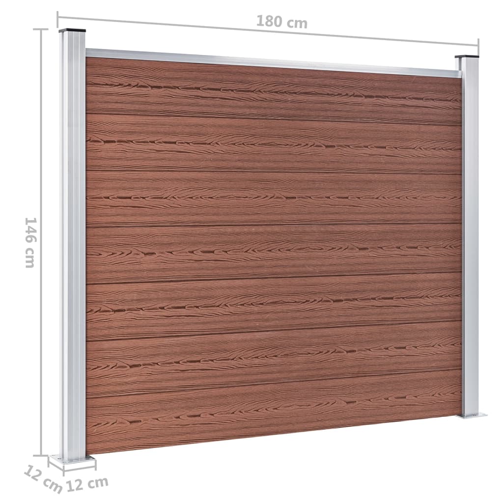 Set panela za ogradu WPC 872 x 146 cm smeđi
