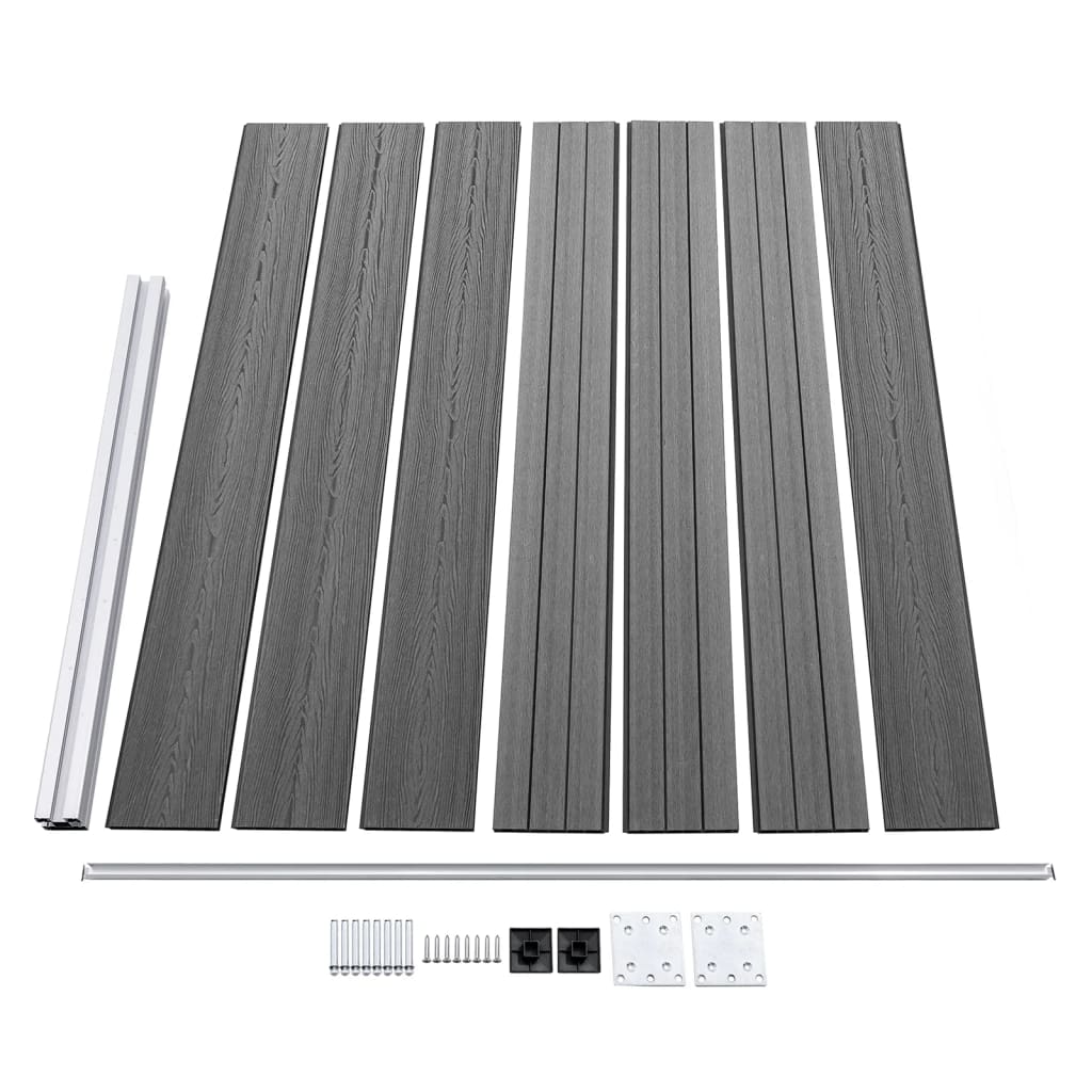 Set panela za ogradu WPC 353 x 146 cm sivi