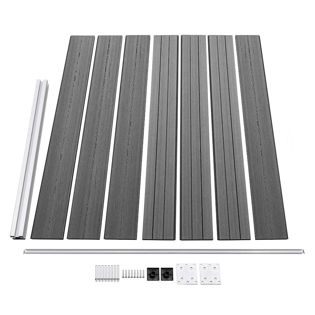 Set panela za ogradu WPC 526 x 146 cm sivi
