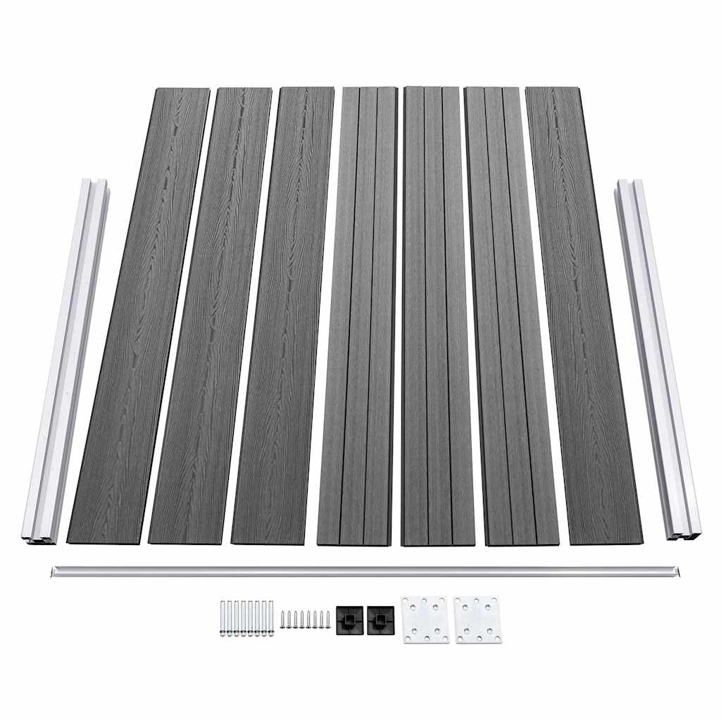 Set panela za ogradu WPC 526 x 146 cm sivi