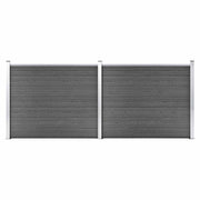 Set panela za ogradu WPC 353 x 146 cm crni