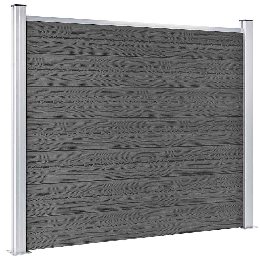Set panela za ogradu WPC 353 x 146 cm crni