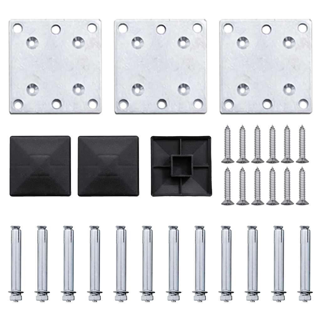 Set panela za ogradu WPC 353 x 146 cm crni