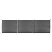 Set panela za ogradu WPC 526 x 146 cm crni