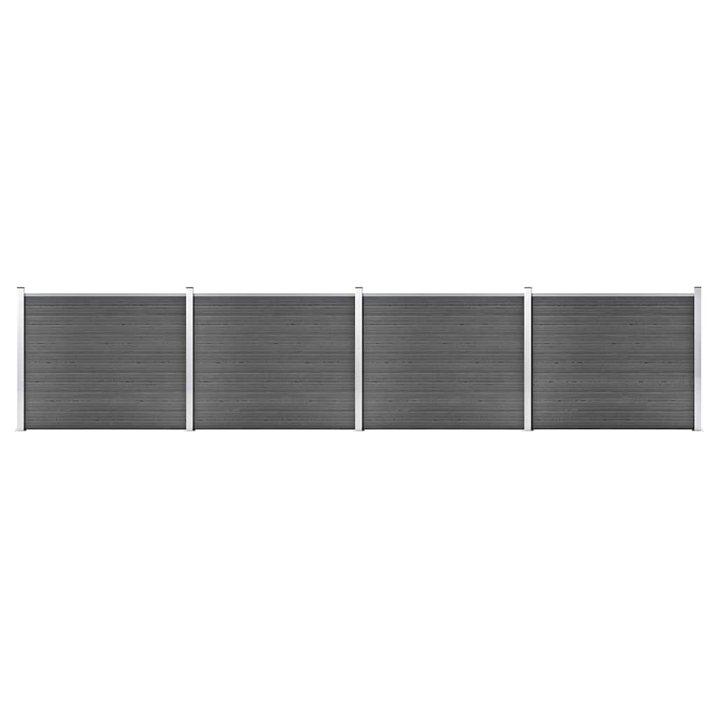 Set panela za ogradu WPC 699 x 146 cm crni