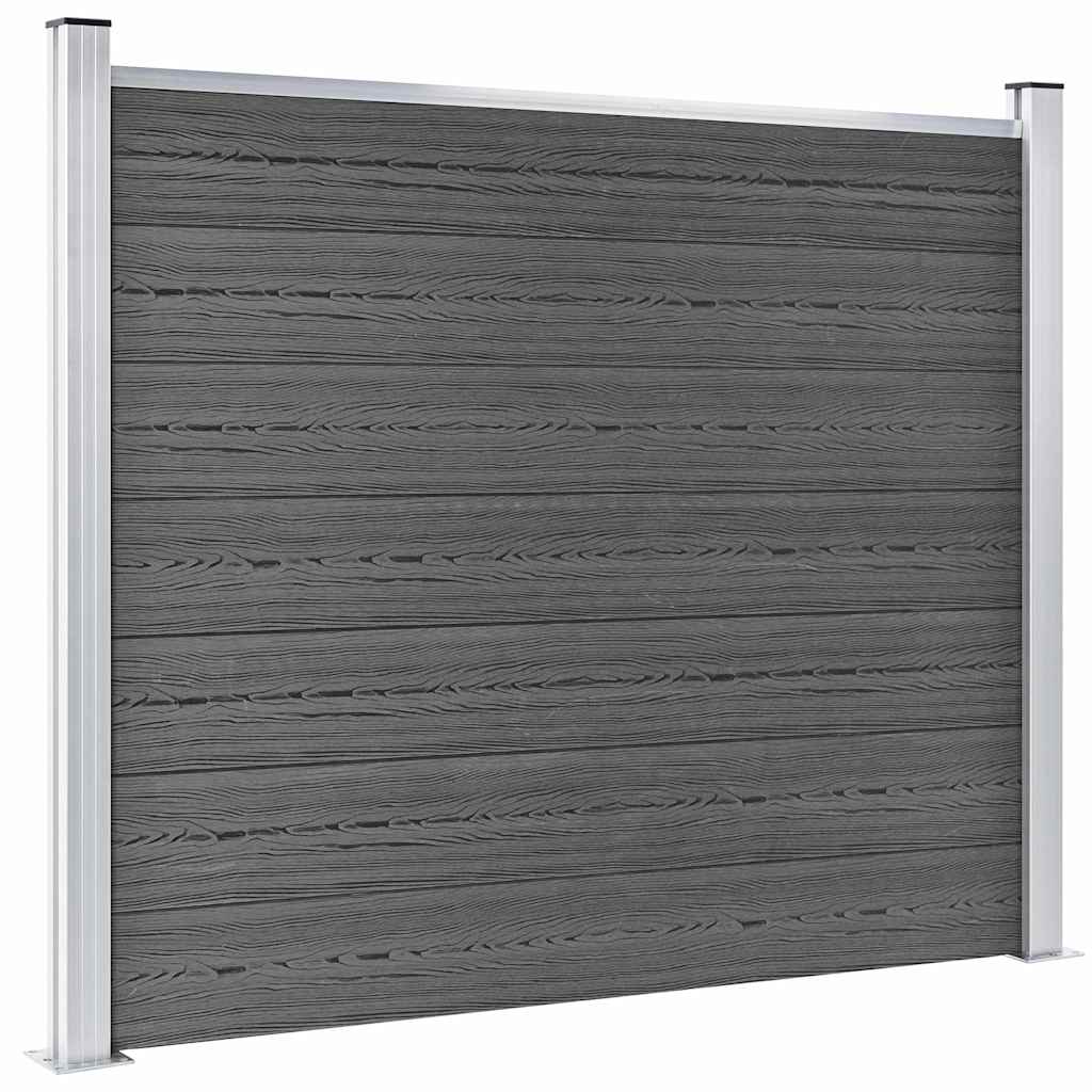 Set panela za ogradu WPC 699 x 146 cm crni