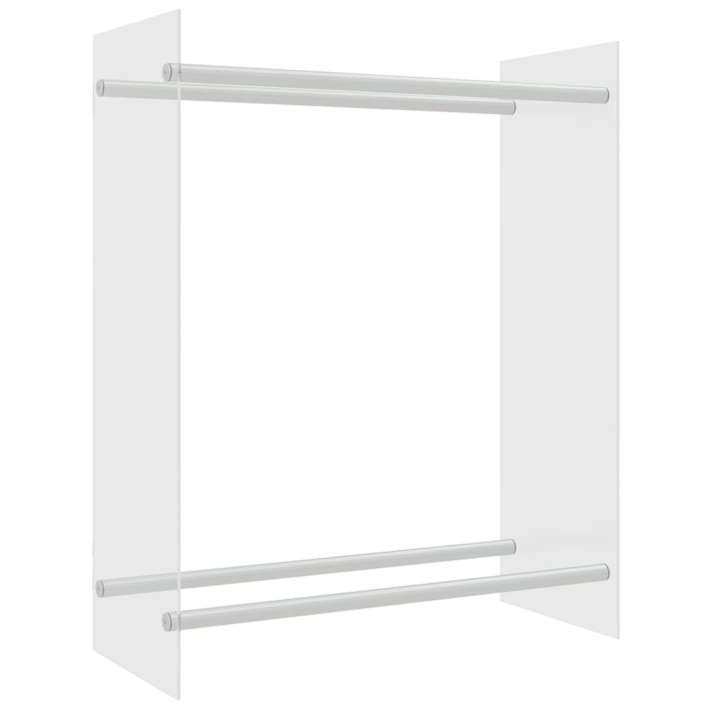 Stalak za drva za ogrjev prozirni 80x35x100 cm kaljeno staklo
