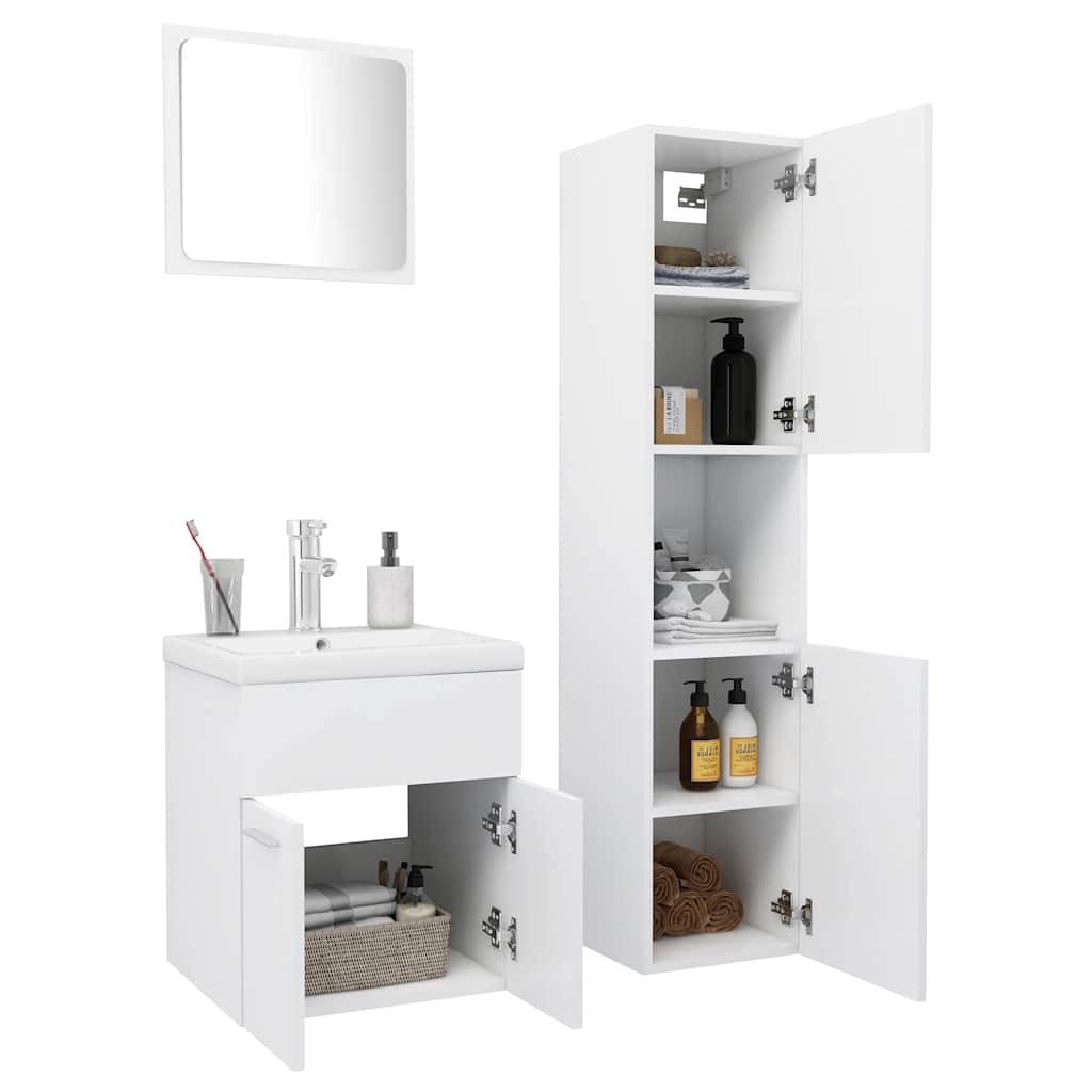 Set kupaonskog namještaja od iverice bijeli
