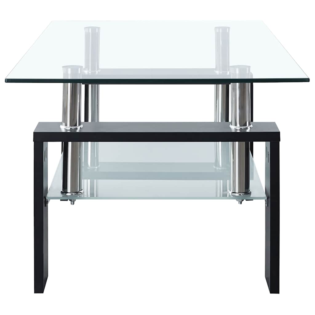 Stolić za kavu crno-prozirni 95 x 55 x 40 cm od kaljenog stakla