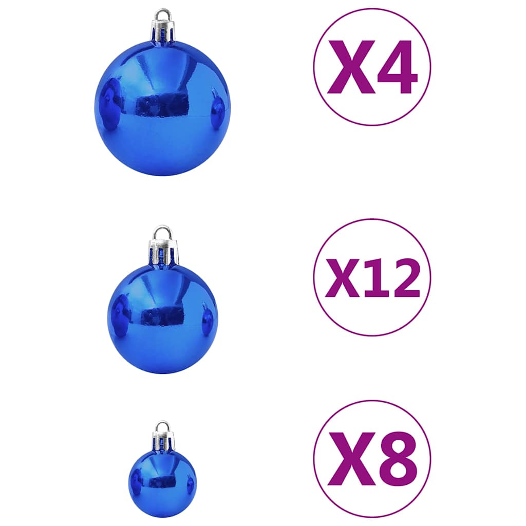 Set od 100 božićnih kuglica plavi