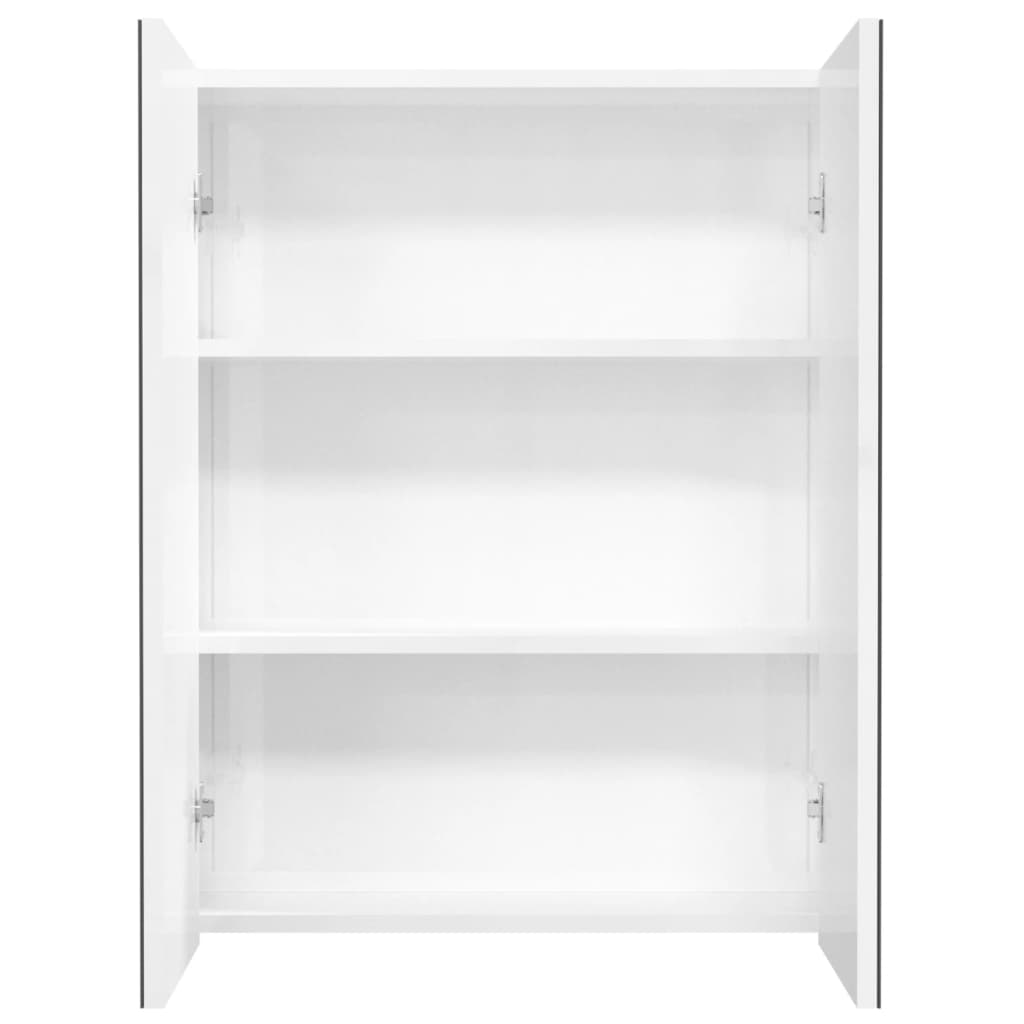 Kupaonski ormarić s ogledalom 60x15x75 cm MDF sjajni bijeli