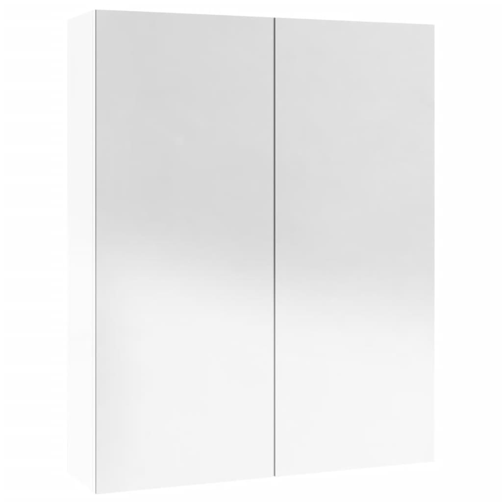 Kupaonski ormarić s ogledalom 60x15x75 cm MDF sjajni bijeli