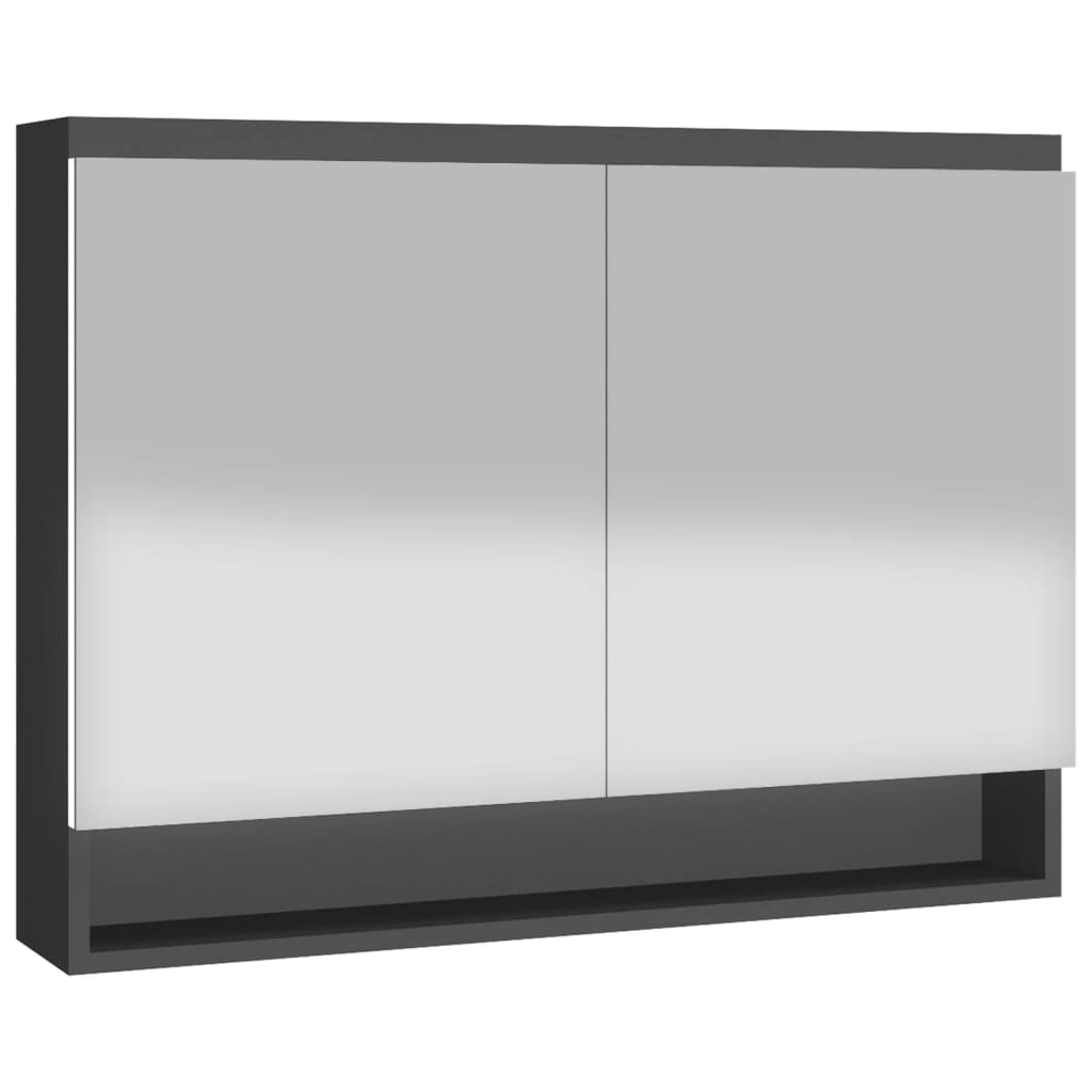 Kupaonski ormarić s ogledalom 80 x 15 x 60 cm MDF antracit