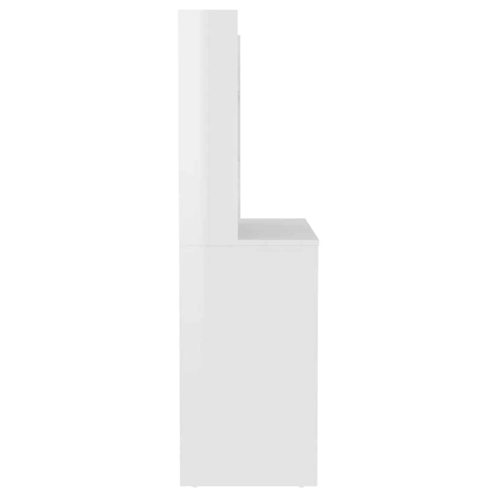 Stolić za šminkanje LED 100 x 40 x 135 cm MDF sjajni bijeli
