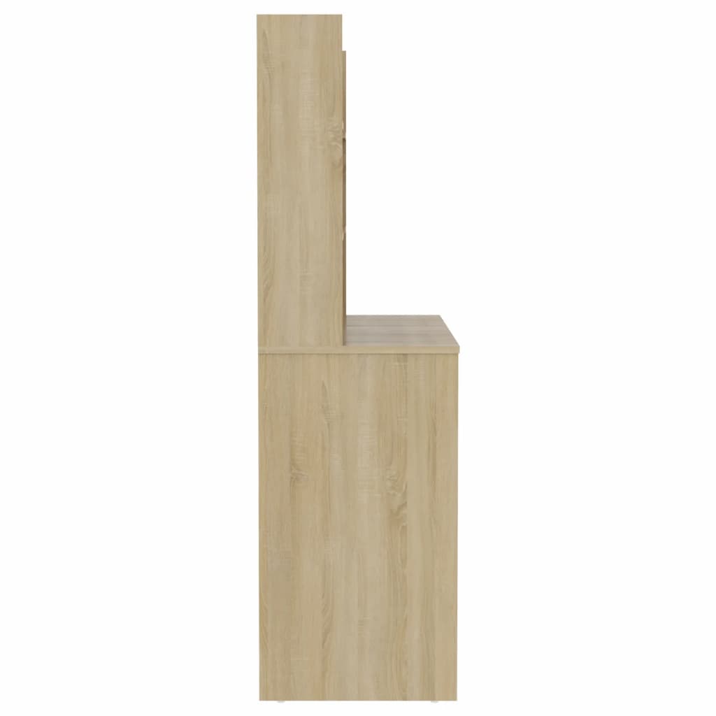 Stolić za šminkanje LED 100 x 40 x 135 cm MDF boja hrasta