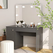 Stolić za šminkanje s LED svjetlima 110 x 55 x 145 cm MDF sivi