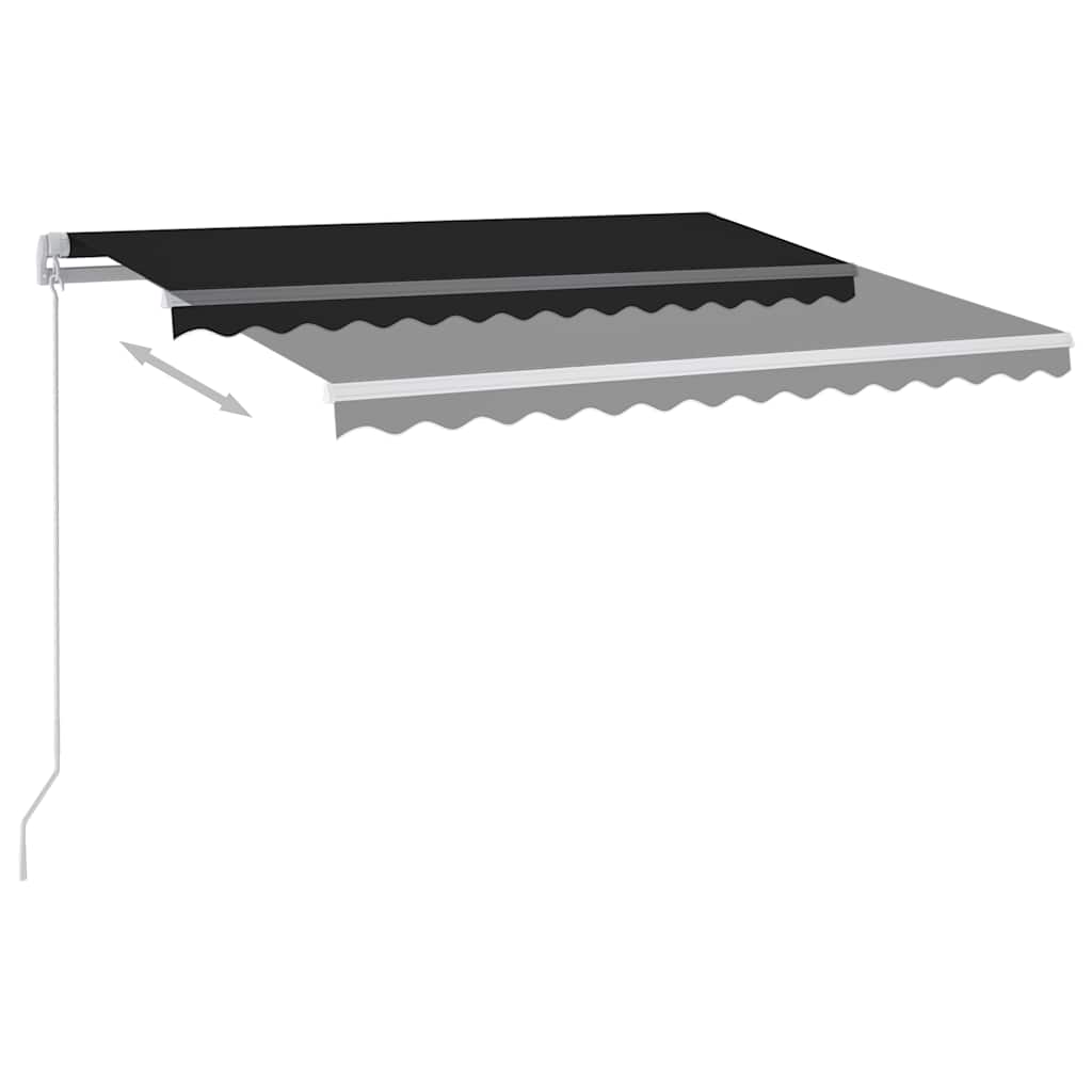 Tenda na ručno uvlačenje s LED svjetlima 300 x 250 cm antracit