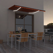 Tenda na ručno uvlačenje LED 300 x 250 cm narančasto-smeđa