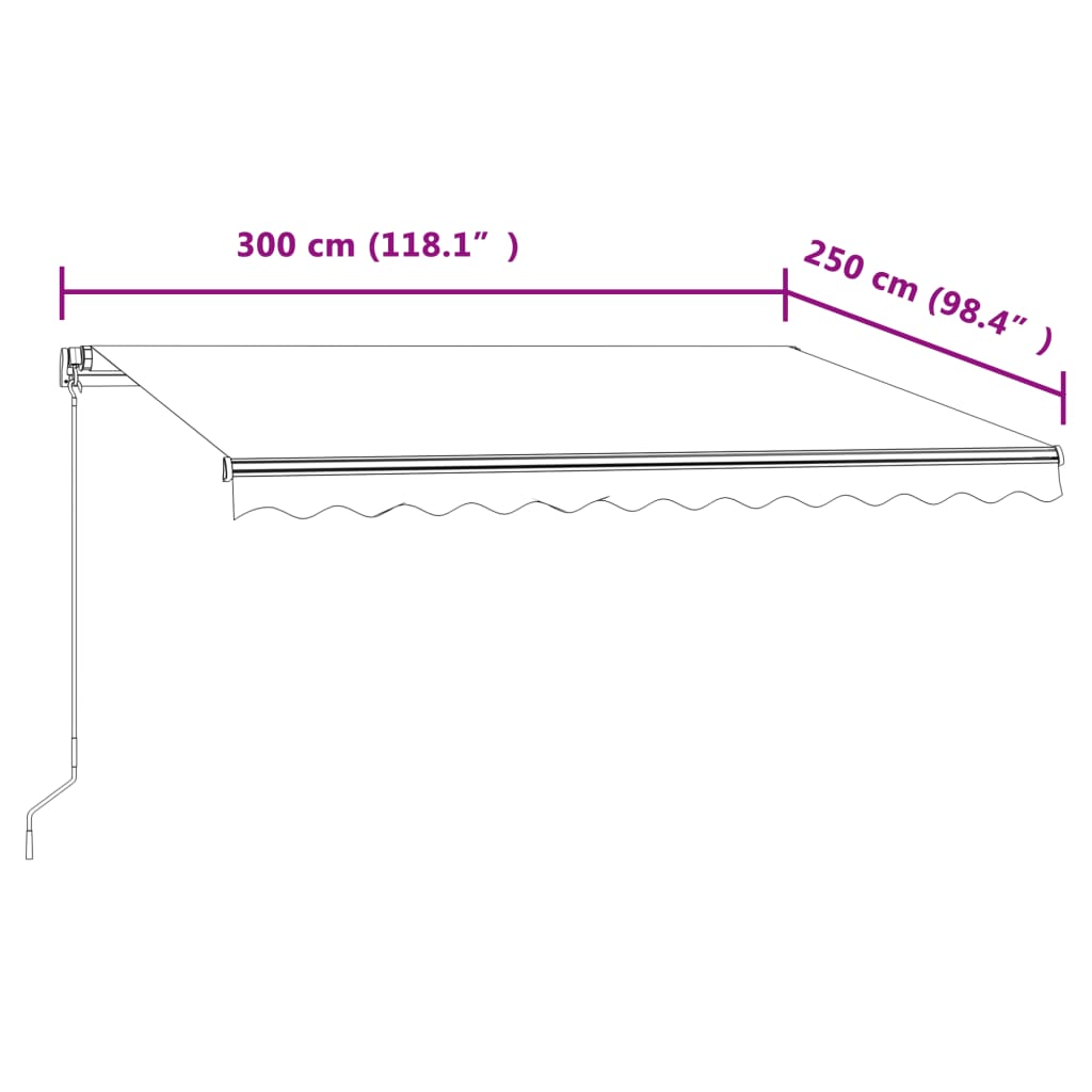 Tenda na automatsko uvlačenje 300 x 250 cm narančasto-smeđa
