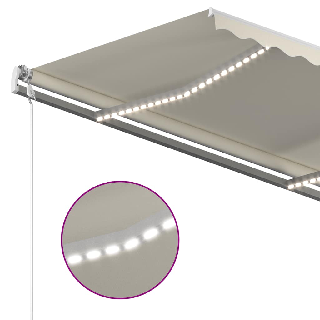 Automatska tenda sa senzorom za vjetar LED 300x250 cm krem