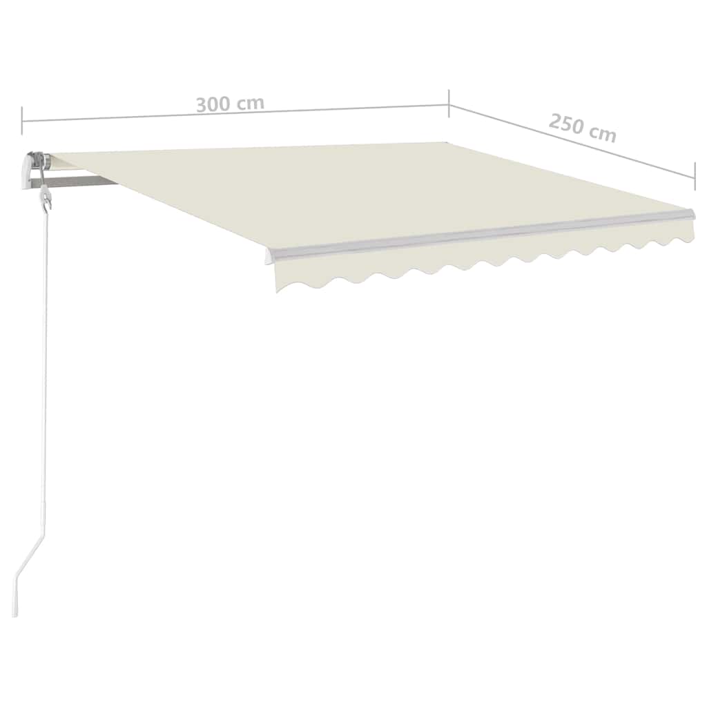 Automatska tenda sa senzorom za vjetar LED 300x250 cm krem