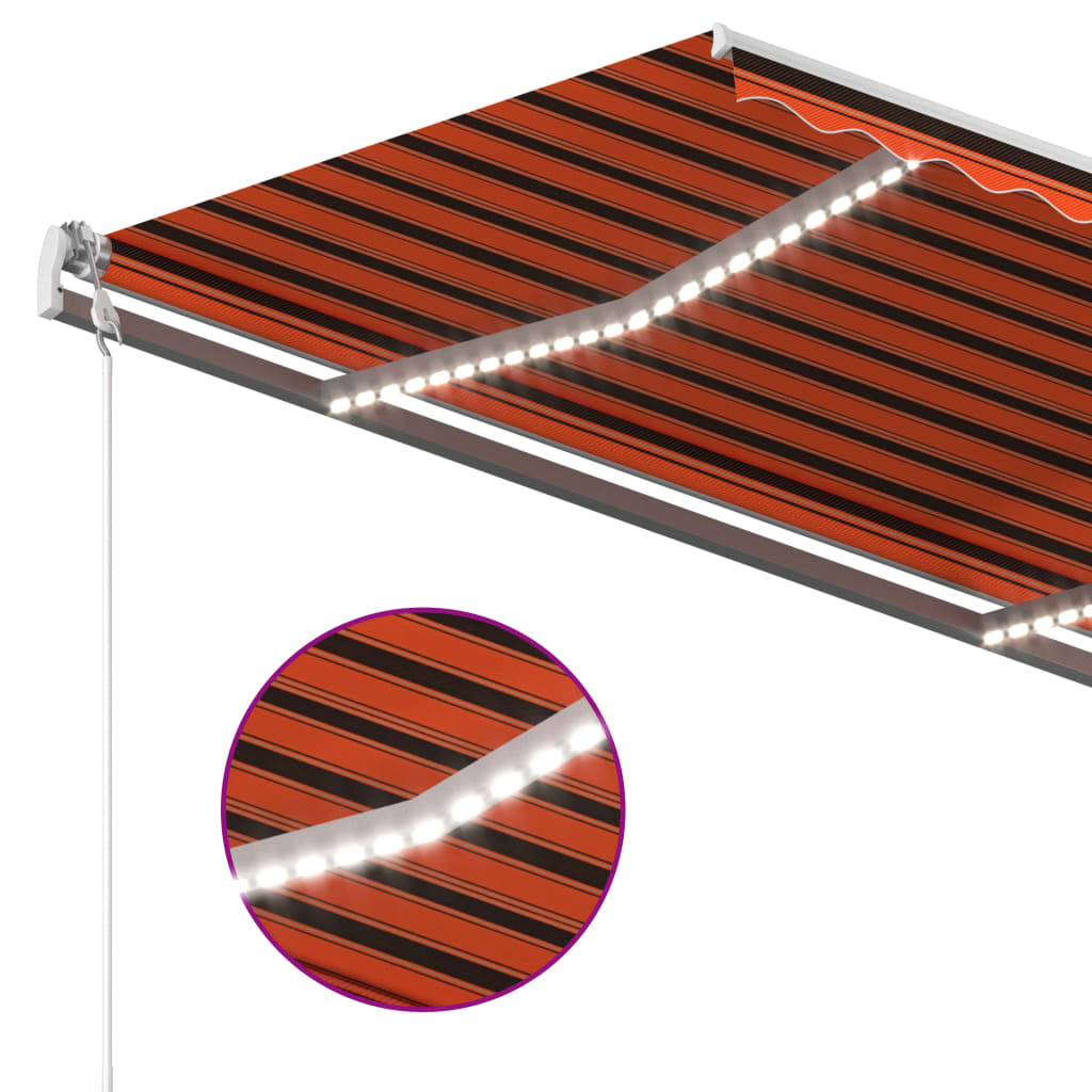 Automatska tenda sa senzorom LED 300x250 cm narančasto-smeđa