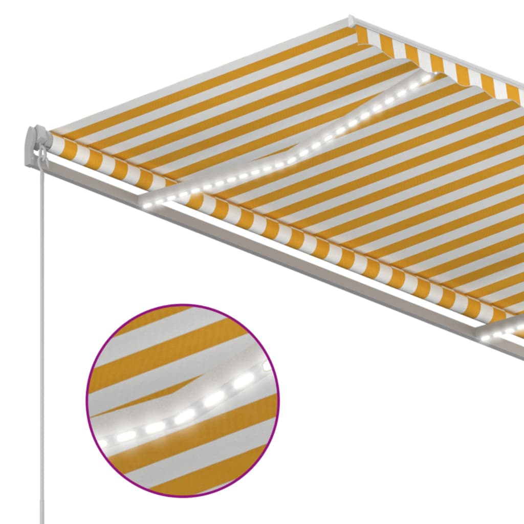Tenda na ručno uvlačenje s LED svjetlom 350x250 cm žuto-bijela