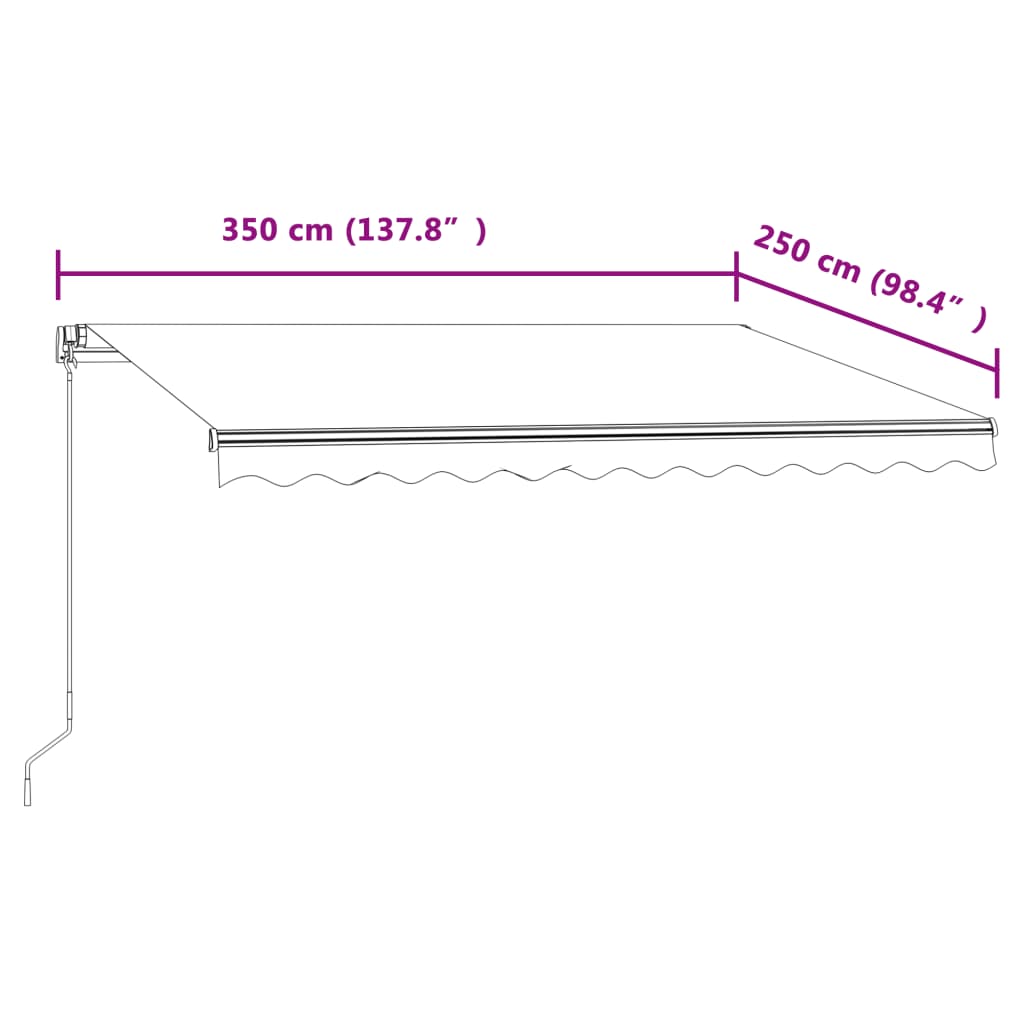 Tenda na automatsko uvlačenje 350 x 250 cm krem