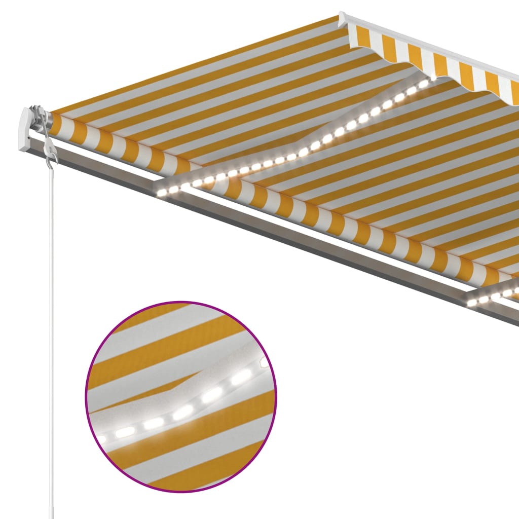 Automatska tenda sa senzorom LED 350x250 cm žuto-bijela