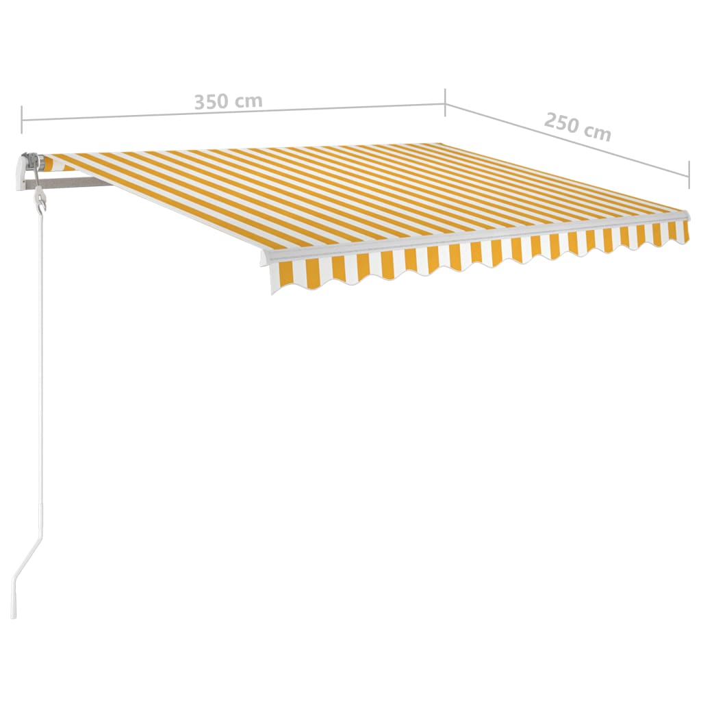 Automatska tenda sa senzorom LED 350x250 cm žuto-bijela