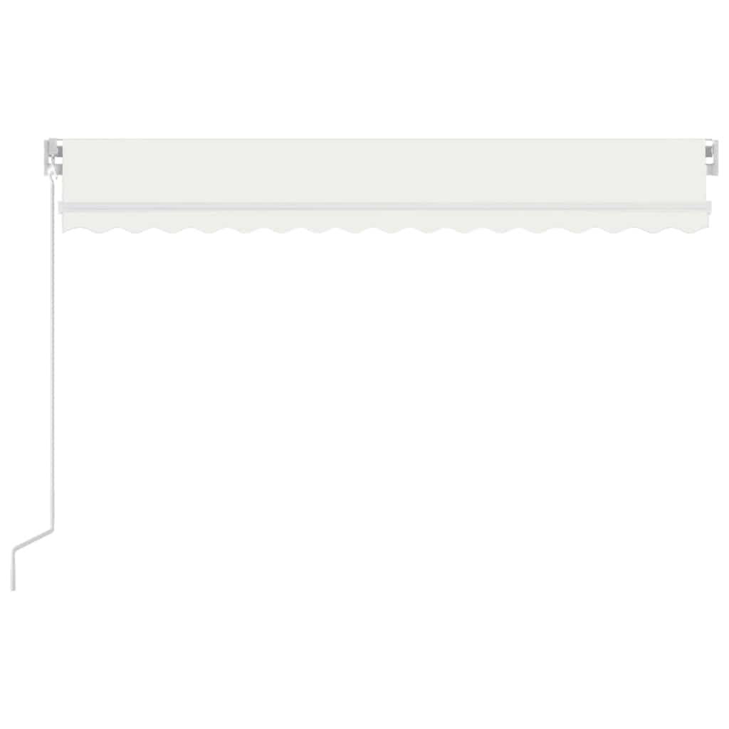 Tenda na ručno uvlačenje s LED svjetlima 400 x 300 cm krem
