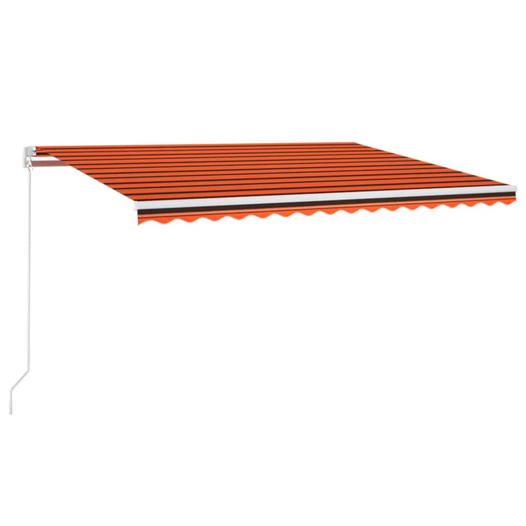 Tenda na ručno uvlačenje LED 400 x 300 cm narančasto-smeđa