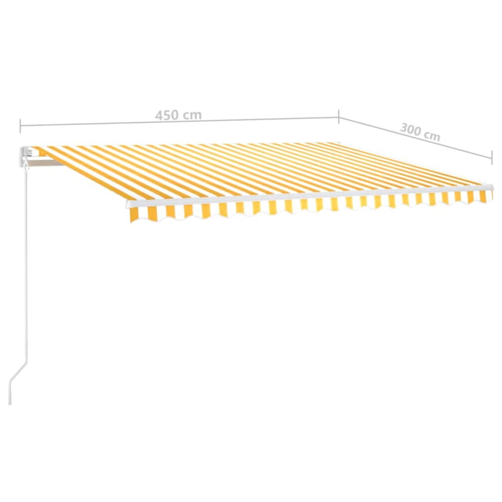 Automatska tenda sa senzorom LED 450 x 300 cm žuto-bijela
