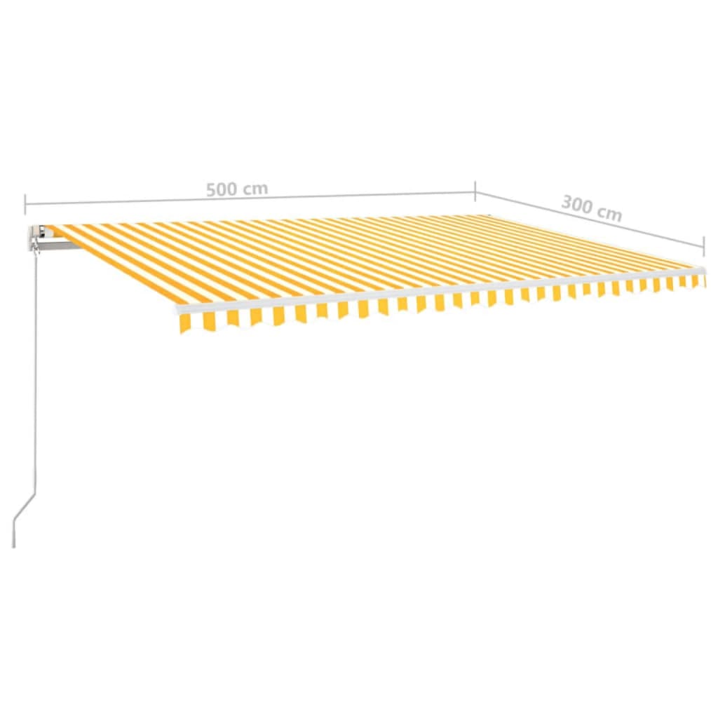 Tenda na ručno uvlačenje 500 x 300 cm žuto-bijela