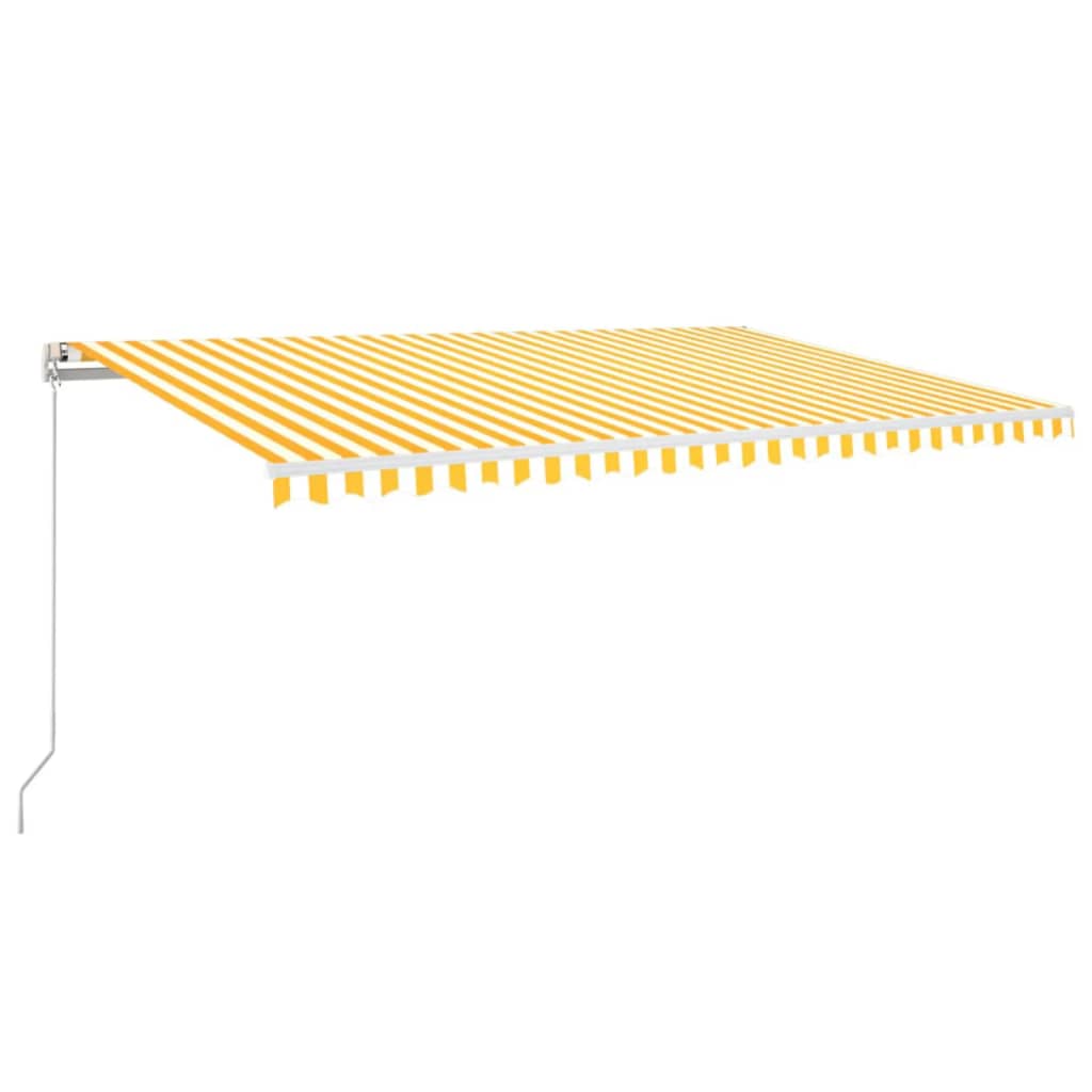Tenda na ručno uvlačenje s LED svjetlom 500x300 cm žuto-bijela
